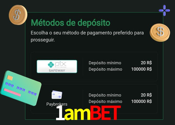 O cassino 1ambet oferece uma grande variedade de métodos de pagamento